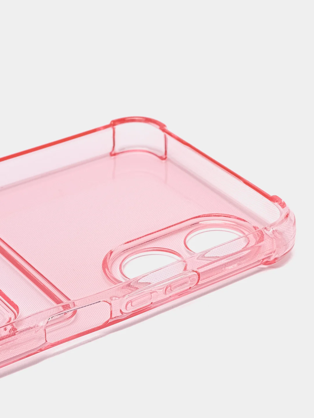 Розовый чехол для Oppo A17 / A17K, Оппо А17, А17К, прозрачный, с карманом для карты