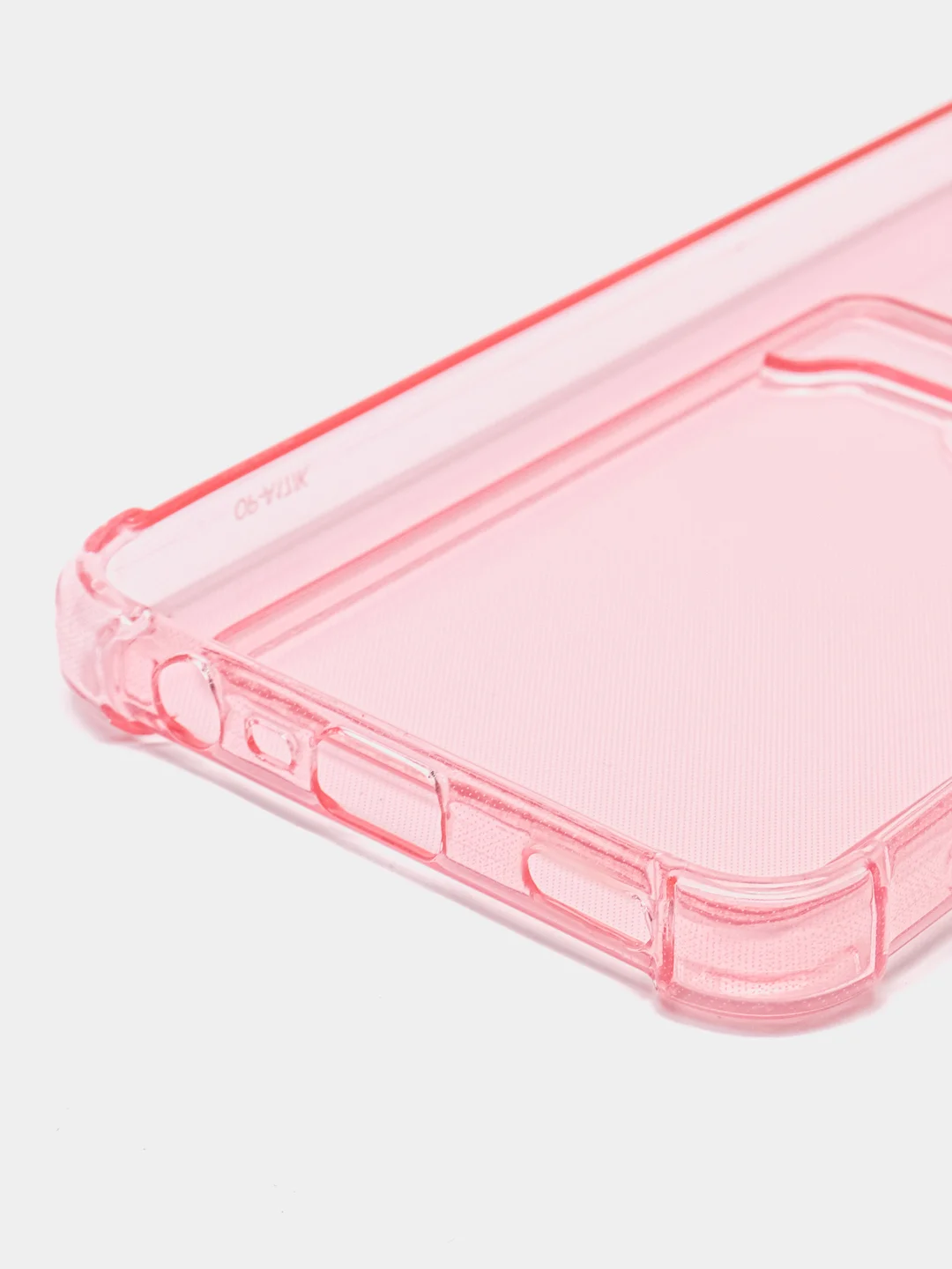 Розовый чехол для Oppo A17 / A17K, Оппо А17, А17К, прозрачный, с карманом для карты