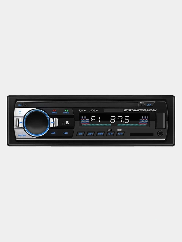 Магнитола 1 DIN, Bluetooth, USB, AUX, с пультом ДУ