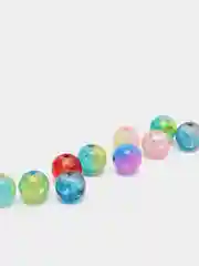 Бусины стеклянные разноцветные, 8 мм. - 10 штук