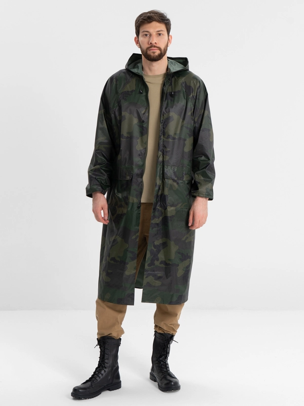 Дождевик-плащ INBLOOM "Камуфляж", XXXL, прорезиненный, полиэстер, 180 мкм