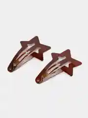Коричневый заколка клик-клак "Звезда", 4,5 см