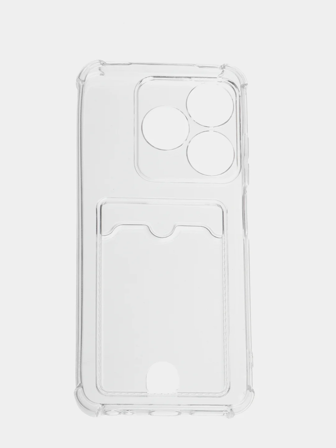 Лавандовый чехол противоударный Tecno Spark 10 / 10C, Спарк 10 / 10С прозрачный, с карманом для карты