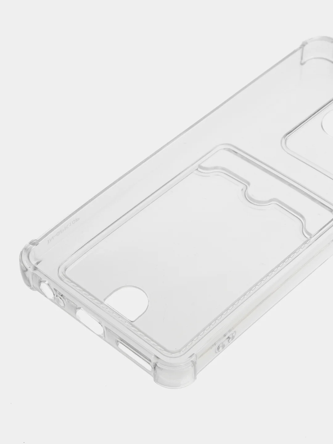 Прозрачный чехол противоударный Tecno Spark 10 Pro, Спарк 10 Про, прозрачный, с карманом для карты