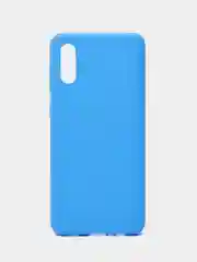 Синий чехол силиконовый для Samsung Galaxy A02, накладка, бампер, прозрачный, синий, LuxCase