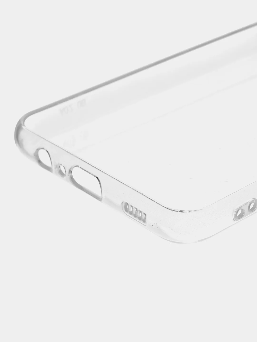 Прозрачный чехол силиконовый для Samsung Galaxy A02, накладка, бампер, прозрачный, синий, LuxCase