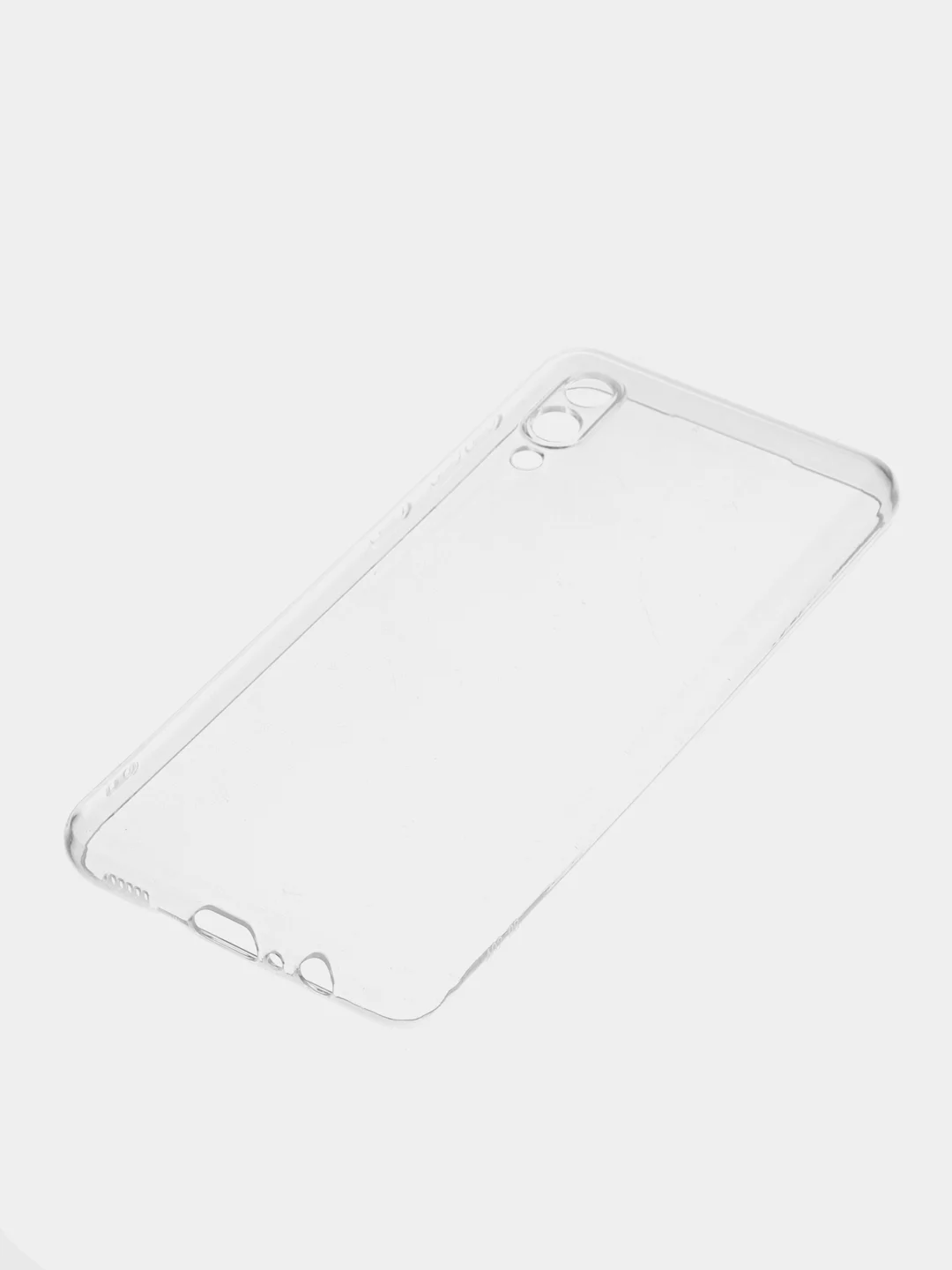 Прозрачный чехол силиконовый для Samsung Galaxy A02, накладка, бампер, прозрачный, синий, LuxCase
