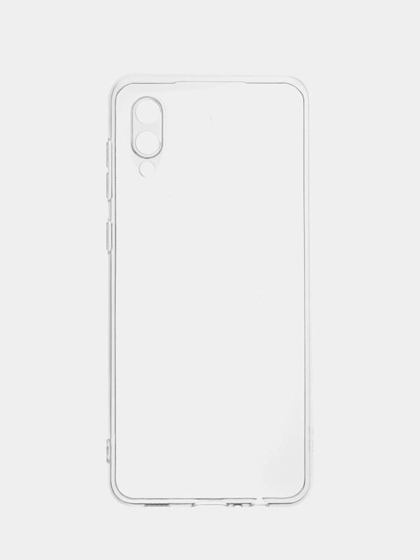Чехол силиконовый для Samsung Galaxy A02, накладка, бампер, прозрачный, синий, LuxCase