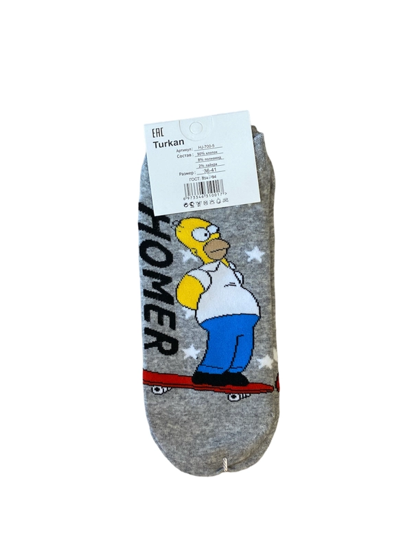 Носки короткие "Симпсоны", размер 36-41
