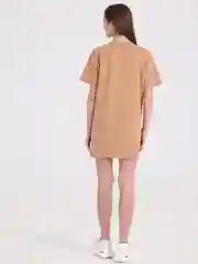 Бежевый платье-футболка Oversize, ультракороткое