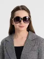 Черный очки солнцезащитные, солнечные, имиджевые с чехлом и салфеткой