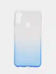 Голубой чехол силиконовый для Samsung Galaxy A11 накладка бампер черный / голубой градиент RedLine