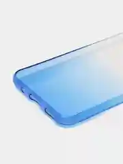 Голубой чехол силиконовый для Samsung Galaxy A11 накладка бампер черный / голубой градиент RedLine
