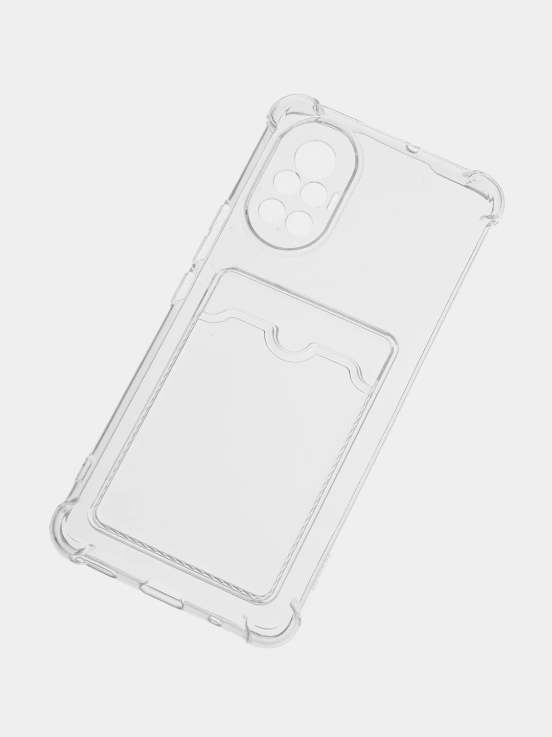 Прозрачный чехол противоударный Huawei Nova 8 (Хуавей Нова 8), прозрачный, с карманом для карты