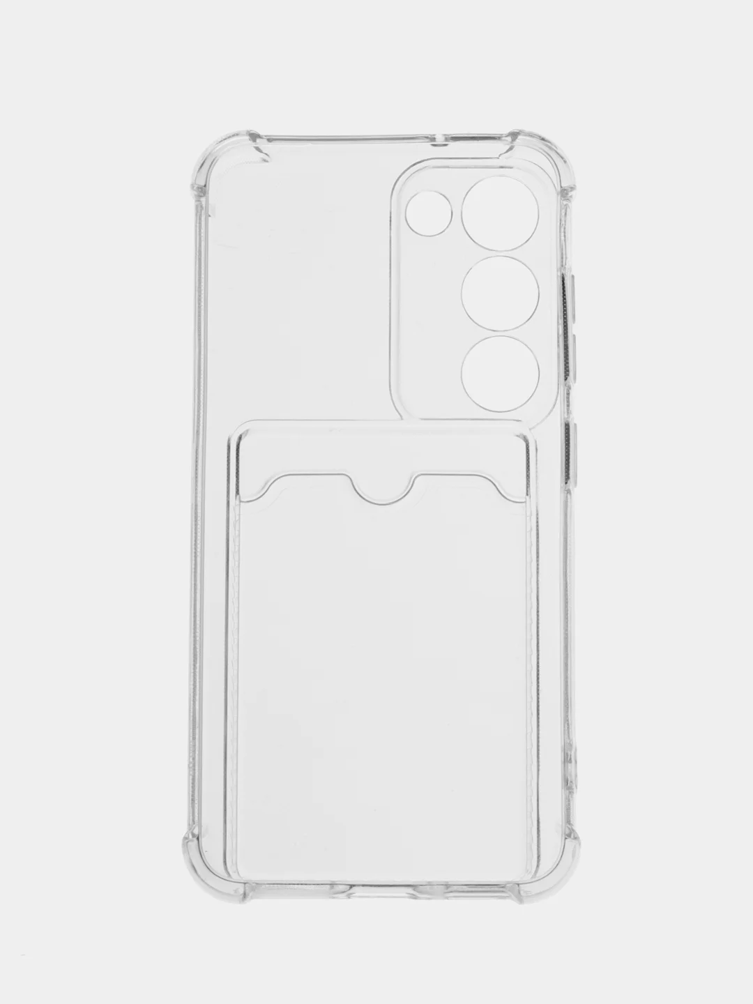 Прозрачный чехол для Samsung Galaxy S23, Самсунг С23 прозрачный, с карманом для карты