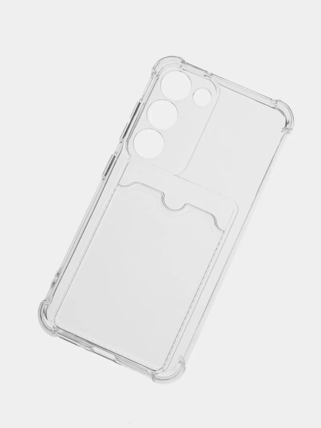 Прозрачный чехол для Samsung Galaxy S23, Самсунг С23 прозрачный, с карманом для карты