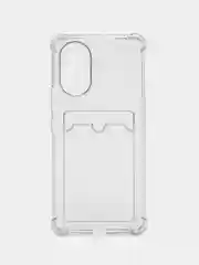 Черный чехол противоударный Huawei Nova 8 (Хуавей Нова 8), прозрачный, с карманом для карты