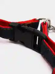 Красный шлейка с поводком для собак и крупных кошек, металлический карабин, легкая, джинсовая