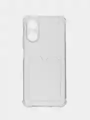 Прозрачный чехол для Oppo A17 / A17K, Оппо А17, А17К, прозрачный, с карманом для карты