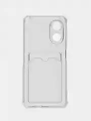 Прозрачный чехол для Oppo A17 / A17K, Оппо А17, А17К, прозрачный, с карманом для карты