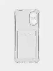 Черный чехол для Oppo A17 / A17K, Оппо А17, А17К, прозрачный, с карманом для карты