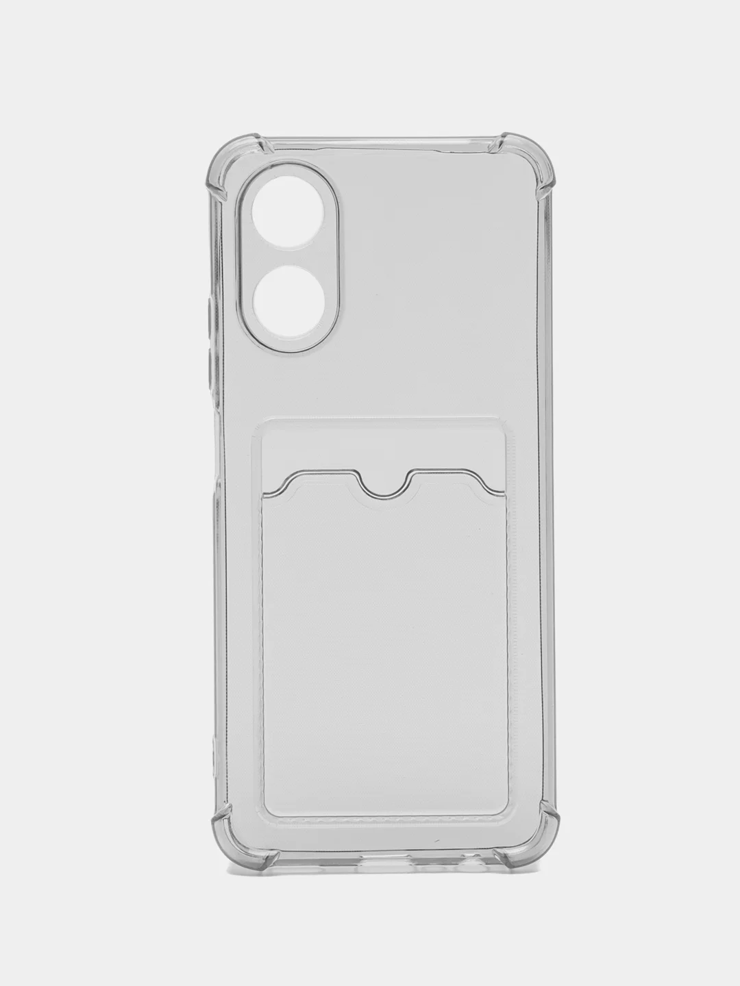 Черный чехол для Oppo A17 / A17K, Оппо А17, А17К, прозрачный, с карманом для карты