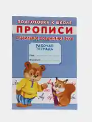 Рабочая тетрадь-прописи для подготовки к школе "Правильное соединение букв", А5, страниц16