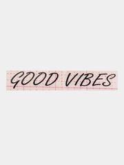 Наклейка без фона "Good Vibes" (Волна позитива) 3*17 см, на стекло автомобиля, чёрная
