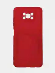 Красный чехол Poco X3 / Poco X3 Pro (Поко Х3 Про) силиконовый с карманом для карты
