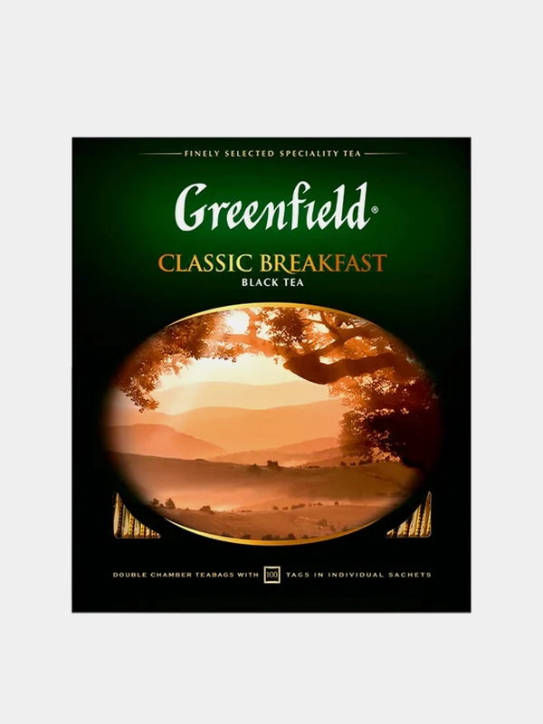 Чай в пакетиках Greenfield "Классик Брекфаст", черный, 100 пакетиков