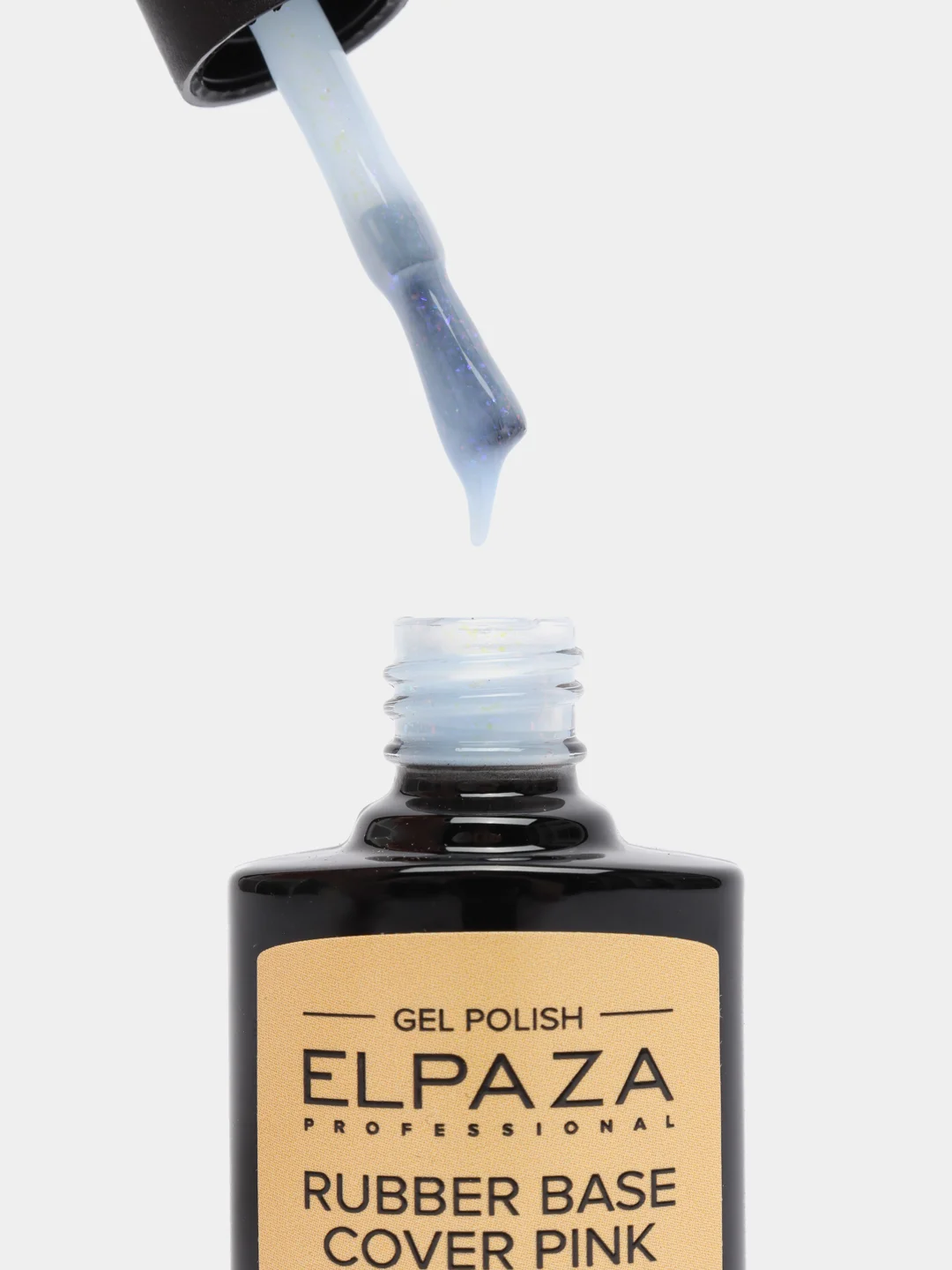 Elpaza Rubber Base Shiny, каучуковая база нежнейших оттенков с мелкими хлопьями и шиммером