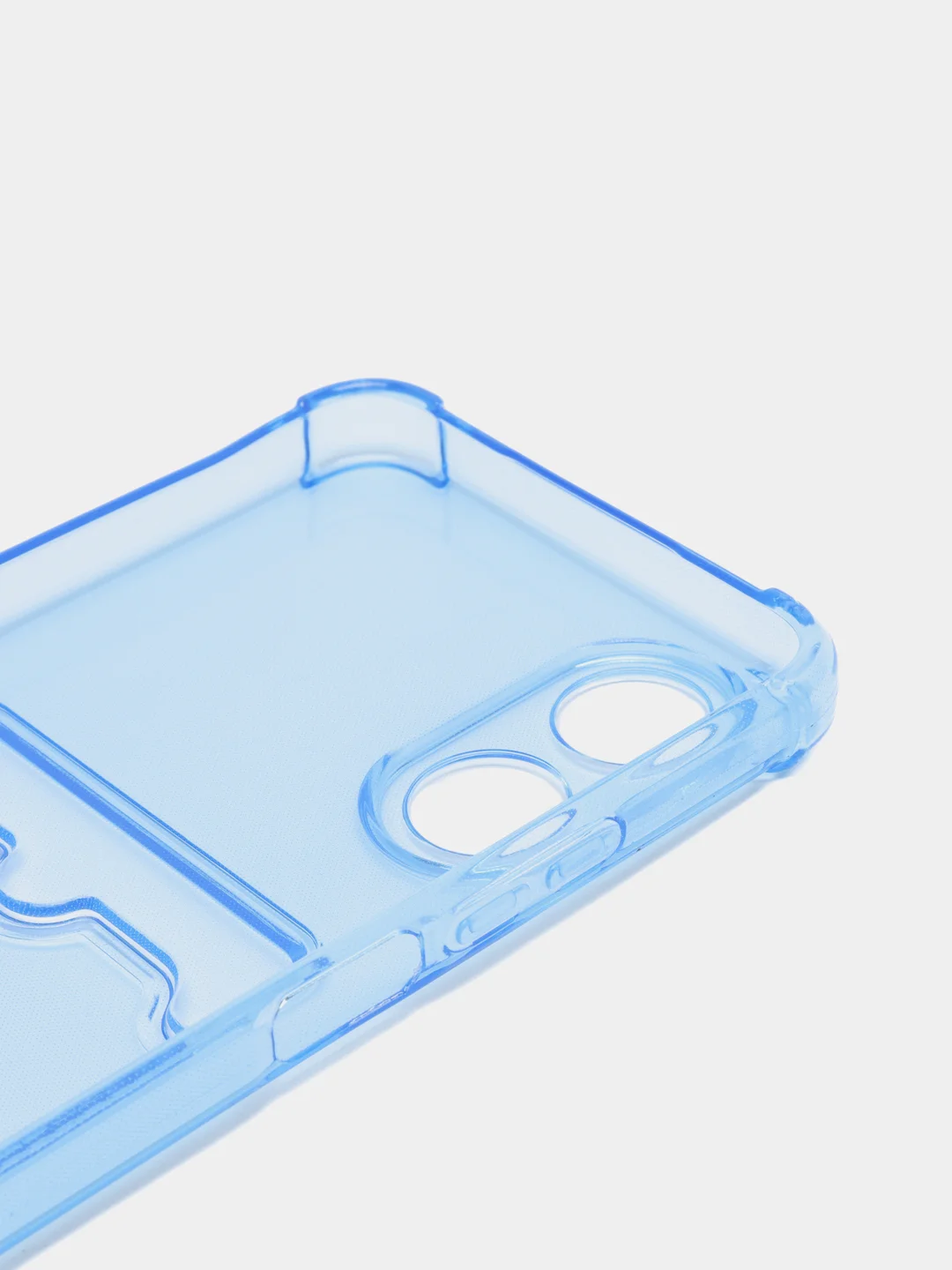 Голубой чехол для Oppo A17 / A17K, Оппо А17, А17К, прозрачный, с карманом для карты