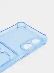 Голубой чехол для Oppo A17 / A17K, Оппо А17, А17К, прозрачный, с карманом для карты