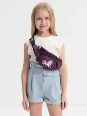 Фиолетовый сумка на пояс, плечо, бананка, поясная сумка для девочки
