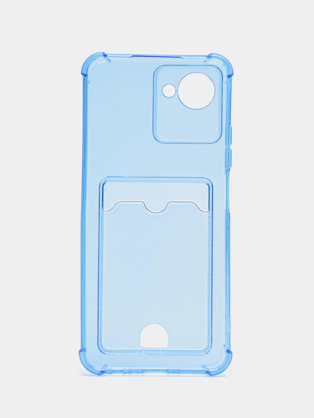 Синий чехол противоударный Realme С30 C30s C31 C21 C21Y C55 с карманом для карт