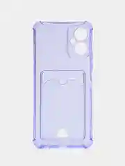 Лавандовый чехол для Tecno Spark 8C / GO 2022, 10 / 10C прозрачный с карманом для карты