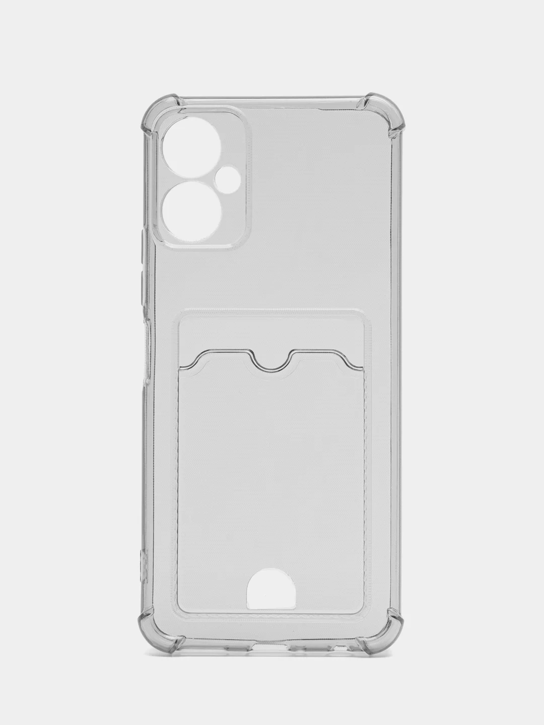 Черный чехол для Tecno Spark 8C / GO 2022, 10 / 10C прозрачный с карманом для карты