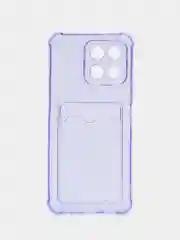 Лавандовый чехол противоударный Honor 70, X8 4G, X8a прозрачный, с карманом для карты