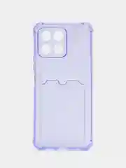 Лавандовый чехол противоударный Honor 70, X8 4G, X8a прозрачный, с карманом для карты