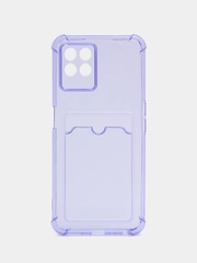 Чехол противоударный Realme C30, C21, C11 2021, C20, C35 прозрачный, с карманом для карты