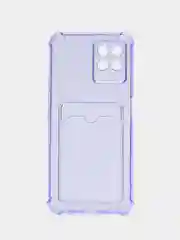 Лавандовый чехол противоударный Realme C30, C21, C11 2021, C20, C35 прозрачный, с карманом для карты