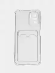 Прозрачный чехол Xiaomi Redmi 10C / Poco C40, A1, Note 10S, 9C прозрачный, с карманом для карты