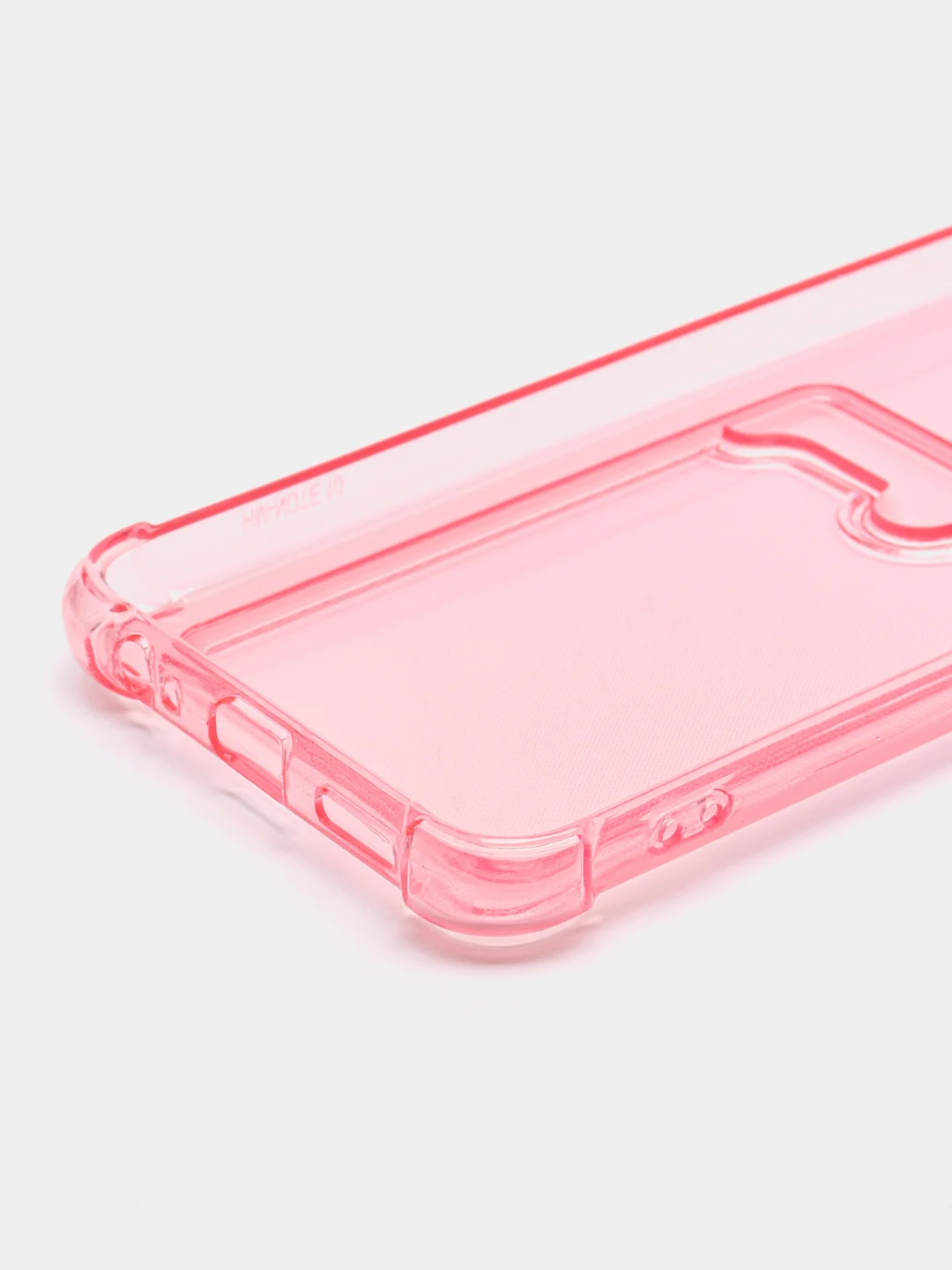 Розовый чехол Xiaomi Redmi 10C / Poco C40, A1, Note 10S, 9C прозрачный, с карманом для карты