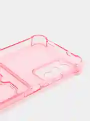 Розовый чехол Xiaomi Redmi 10C / Poco C40, A1, Note 10S, 9C прозрачный, с карманом для карты