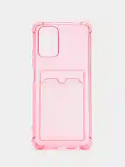 Розовый чехол Xiaomi Redmi 10C / Poco C40, A1, Note 10S, 9C прозрачный, с карманом для карты