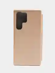 Золотой чехол-книжка для Samsung Galaxy S23 Ultra / Самсунг Галакси С23 Ультра