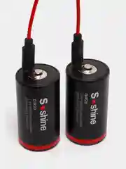 Черный батарейки аккумуляторные D R20 Soshine 1,5V, 6000 mWh/4000 mAh, со встроенным Type-C, ЗУ