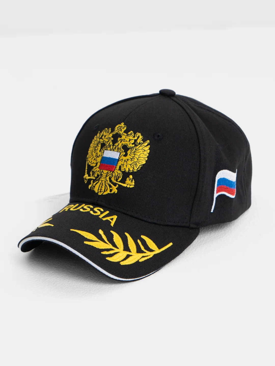 Черный кепка-бейсболка для мужчин и женщин, "Россия", с гербом, весна, лето, осень, унисекс