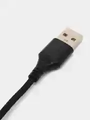 Черный кабель Micro / Lightning 2.4 A, 1 м, ткань, армированный
