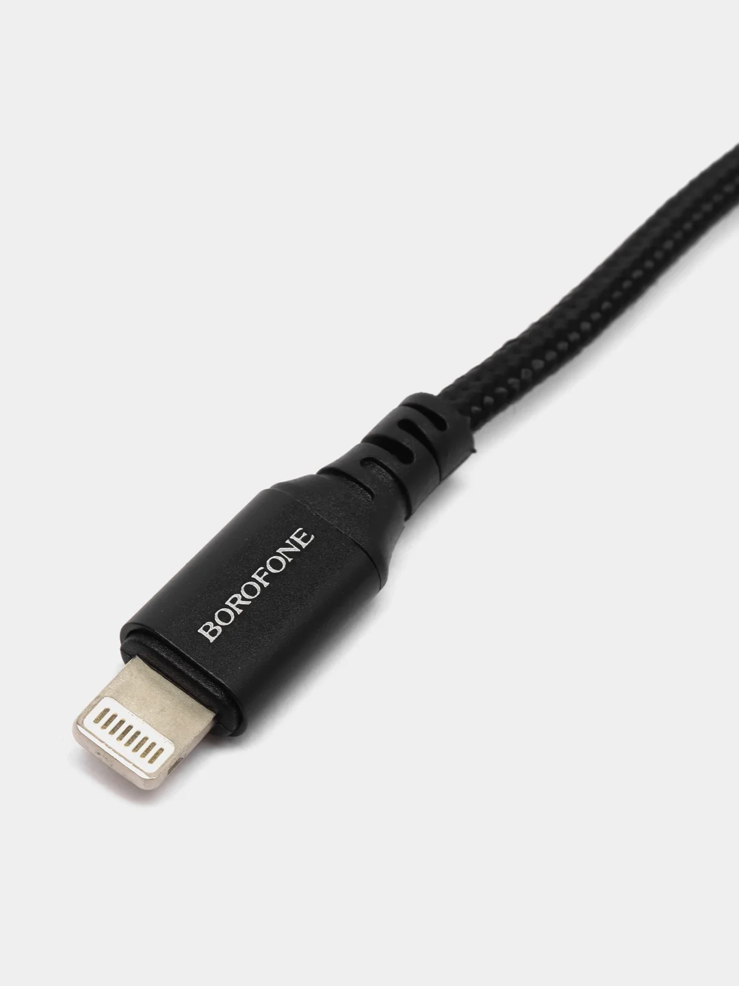 Черный кабель Micro / Lightning 2.4 A, 1 м, ткань, армированный